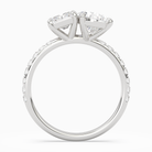 Radiant & Pear Accented Toi Et Moi in 18K White Gold side profile