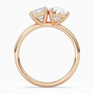 Emerald & Pear Clean Toi Et Moi in 14K Rose Gold side profile