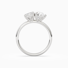 Emerald & Pear Clean Toi Et Moi in 18K White Gold side profile