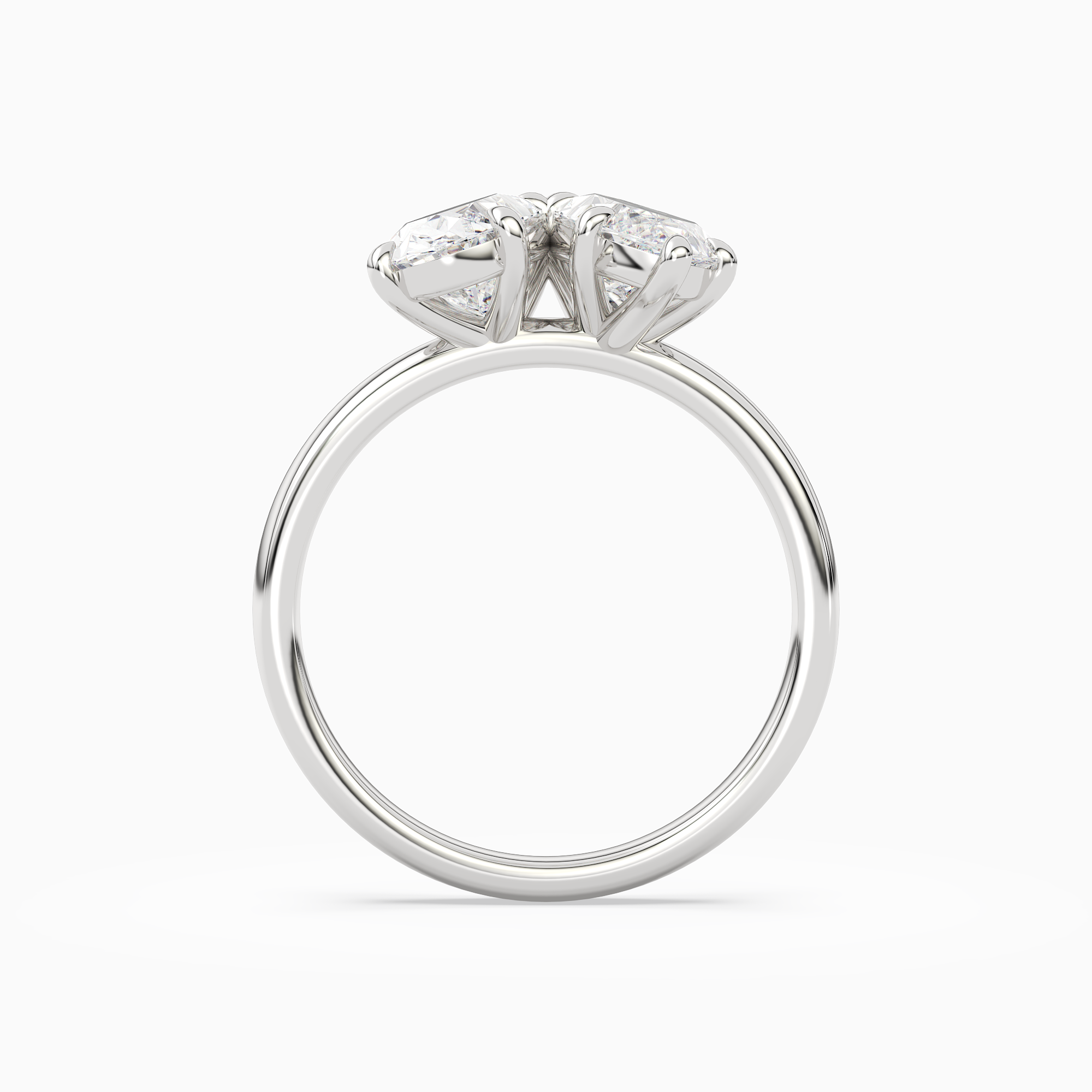 Oval & Marquise Clean Toi Et Moi in Platinum side profile
