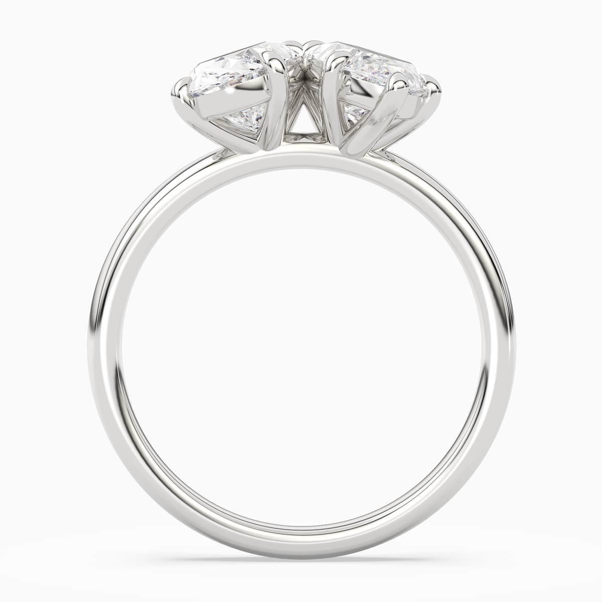 Oval & Marquise Clean Toi Et Moi in Platinum side profile