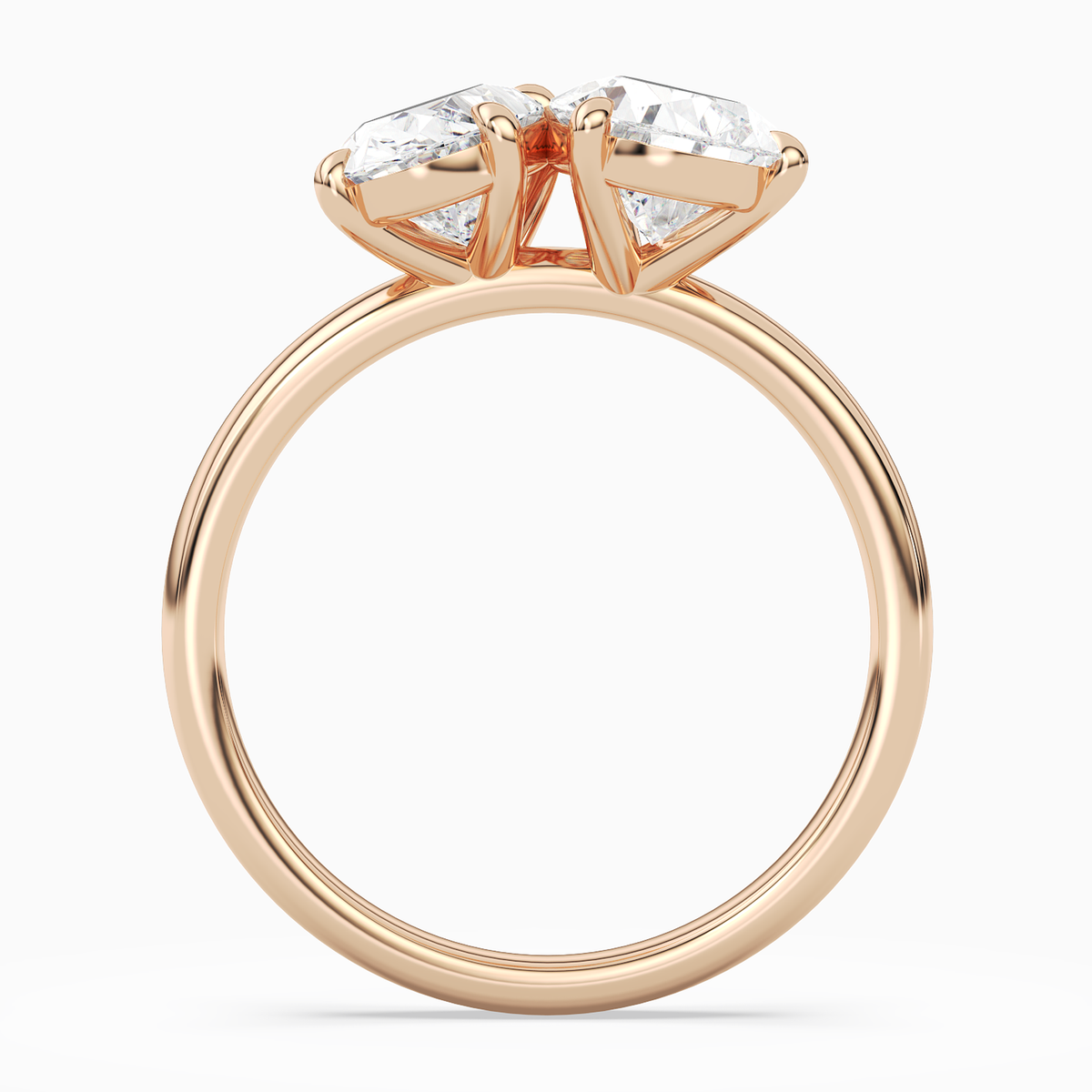 Oval & Pear Clean Toi Et Moi in 14K Rose Gold side profile
