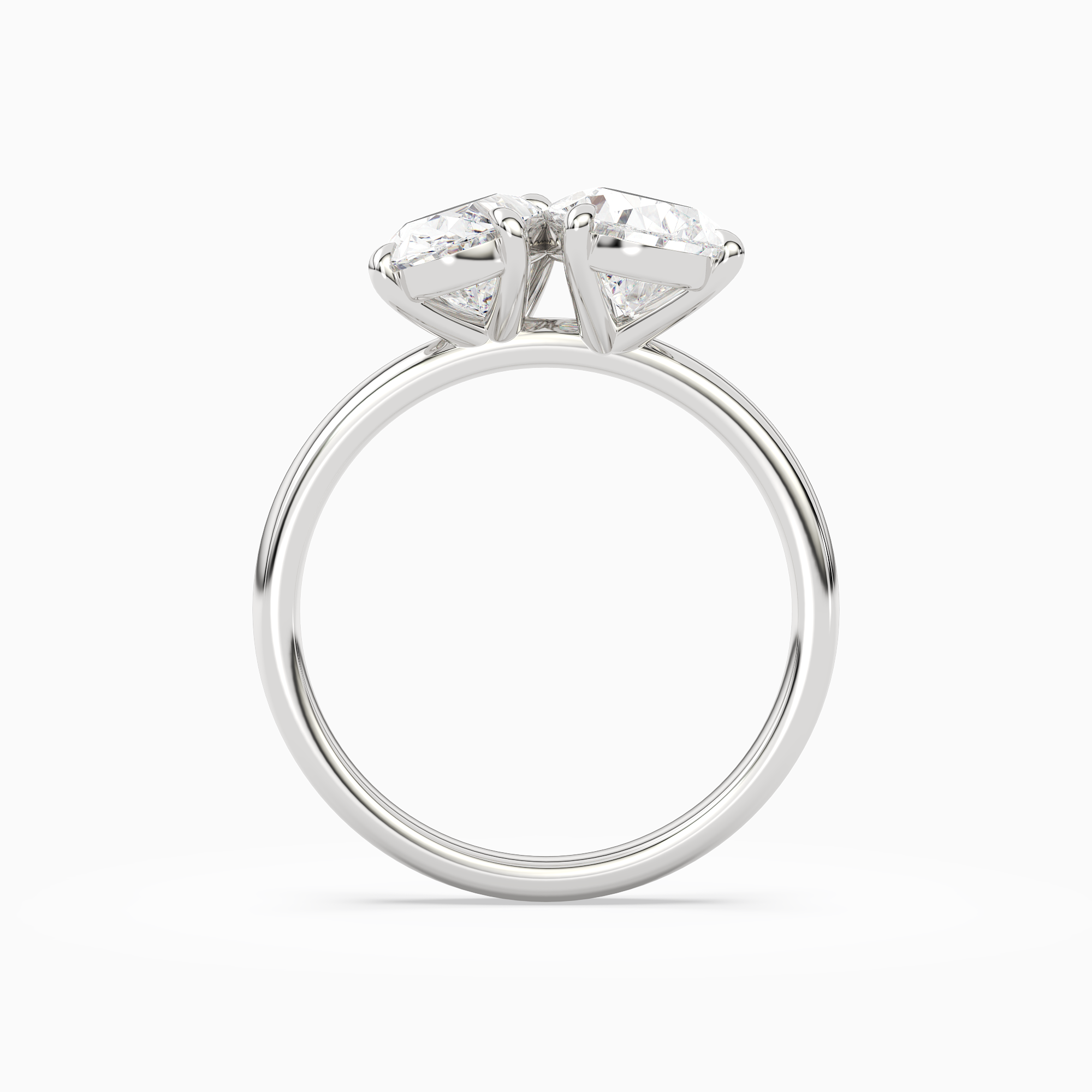 Oval & Pear Clean Toi Et Moi in Platinum side profile