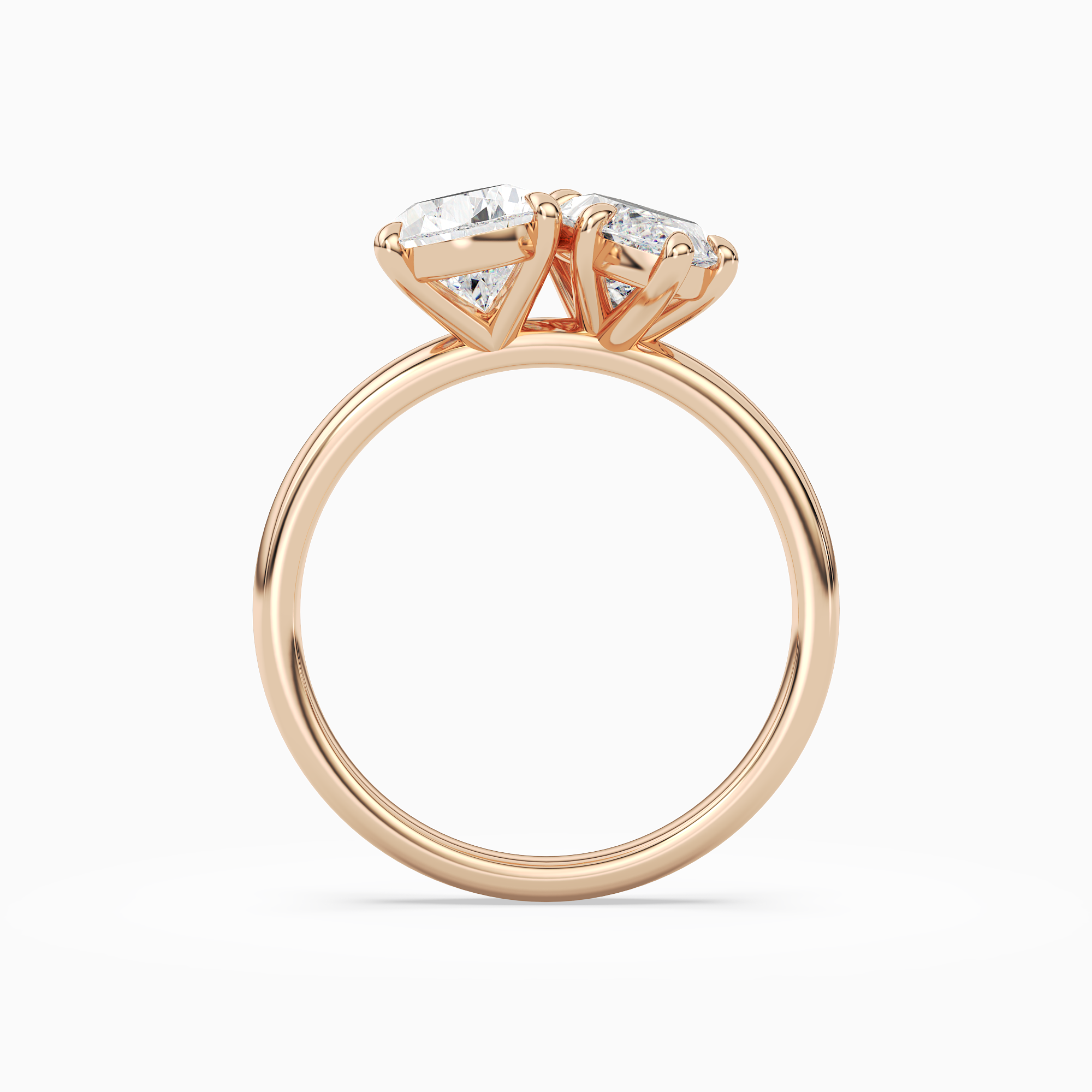 Pear & Marquise Clean Toi Et Moi in 14K Rose Gold side profile