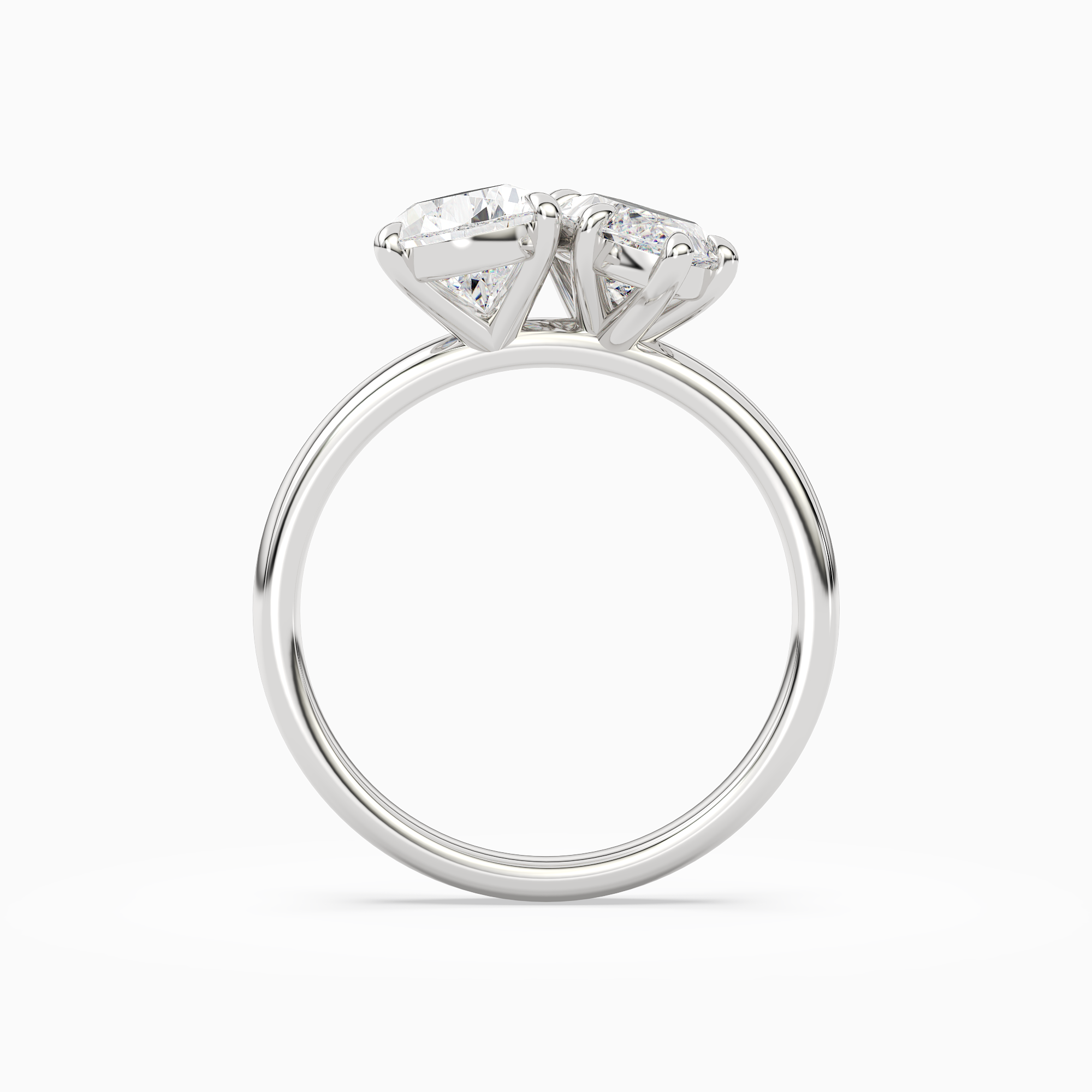 Pear & Marquise Clean Toi Et Moi in 18K White Gold side profile