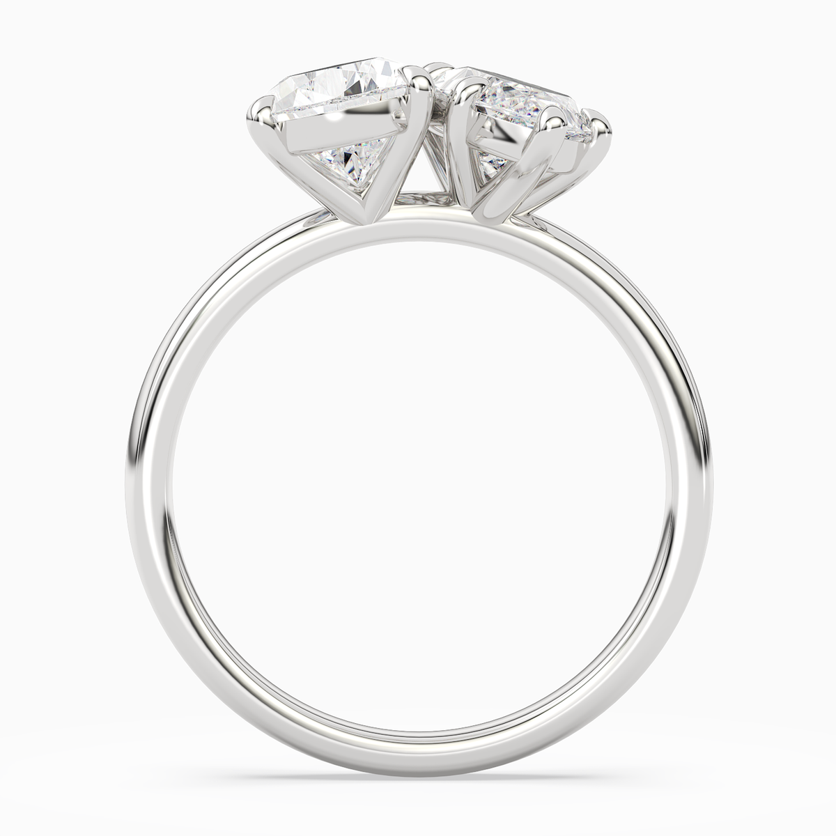 Pear & Marquise Clean Toi Et Moi in 18K White Gold side profile