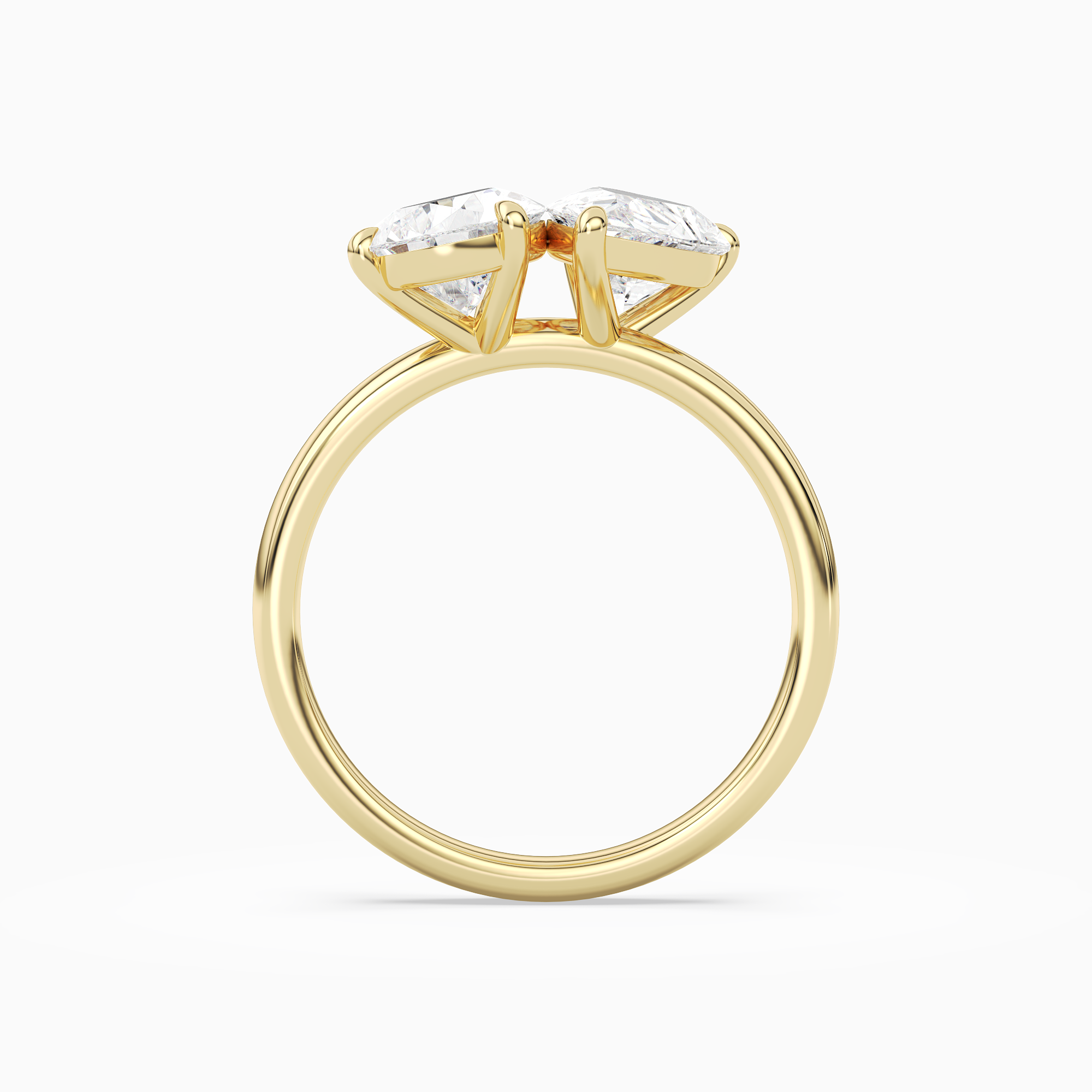 Pear & Pear Clean Toi Et Moi in 14K Yellow Gold side profile
