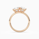 Princess & Pear Clean Toi Et Moi in 14K Rose Gold side profile