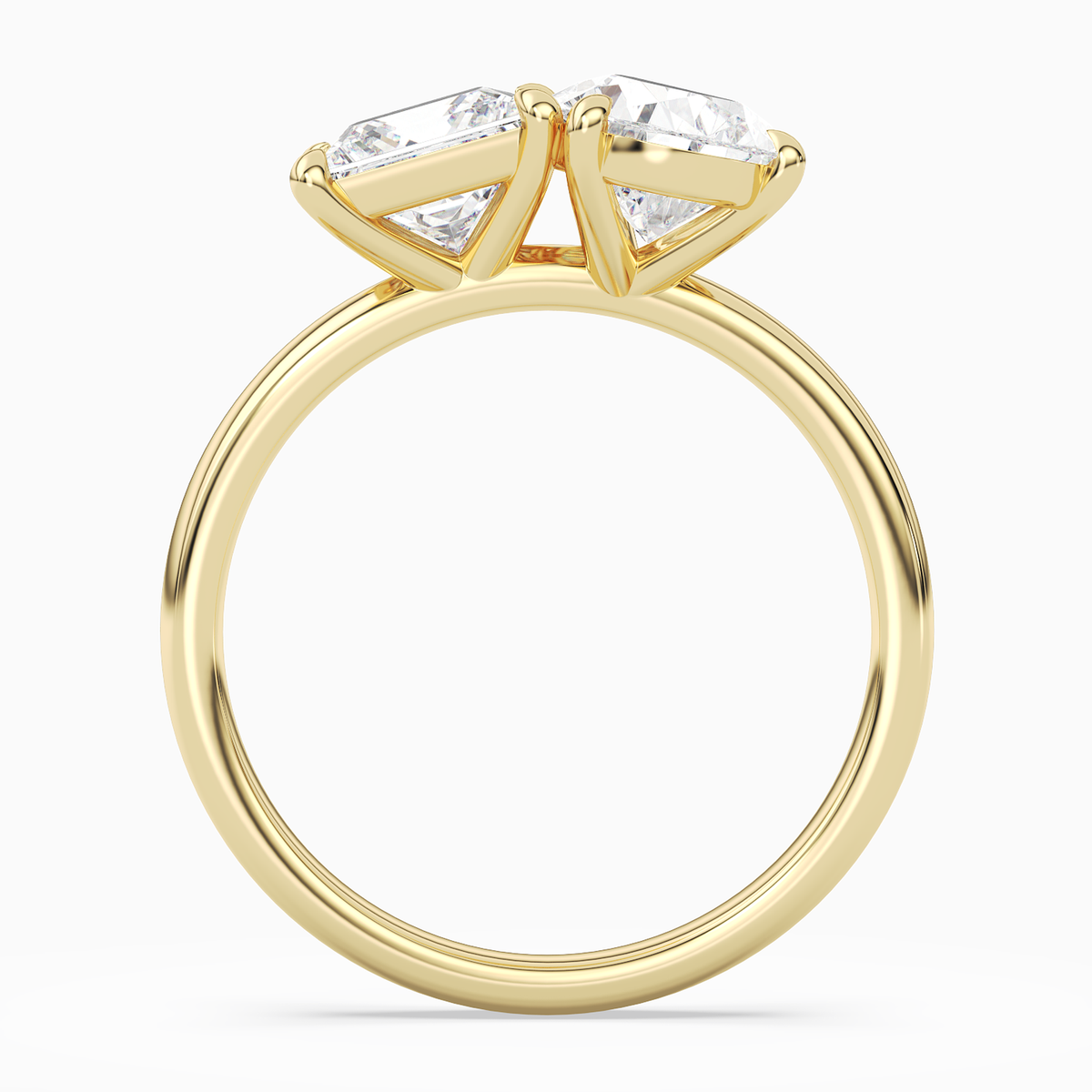 Princess & Pear Clean Toi Et Moi in 18K Yellow Gold side profile