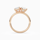 Radiant & Pear Clean Toi Et Moi in 14K Rose Gold side profile