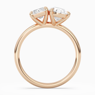 Radiant & Pear Clean Toi Et Moi in 14K Rose Gold side profile