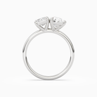 Radiant & Pear Clean Toi Et Moi in 14K White Gold side profile