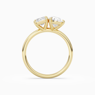 Radiant & Pear Clean Toi Et Moi in 14K Yellow Gold side profile