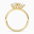Radiant & Pear Clean Toi Et Moi in 18K Yellow Gold side profile