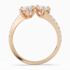 Marquise & Marquise Parallel Pavé Toi Et Moi in 14K Rose Gold side profile