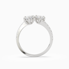 Marquise & Marquise Parallel Pavé Toi Et Moi in 18K White Gold side profile
