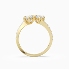 Marquise & Marquise Parallel Pavé Toi Et Moi in 18K Yellow Gold side profile