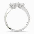 Marquise & Marquise Parallel Pavé Toi Et Moi in Platinum side profile