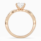 Cushion Twisted Vine Accented in 14K Rose Gold side profile