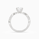 Cushion Twisted Vine Accented in 14K White Gold side profile
