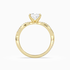 Cushion Twisted Vine Accented in 14K Yellow Gold side profile