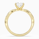 Cushion Twisted Vine Accented in 18K Yellow Gold side profile