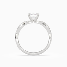 Emerald Twisted Vine Accented in 18K White Gold side profile