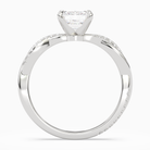 Emerald Twisted Vine Accented in 18K White Gold side profile