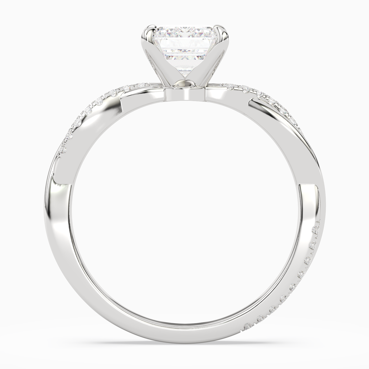 Emerald Twisted Vine Accented in Platinum side profile