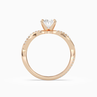 Oval Twisted Vine Accented in 14K Rose Gold side profile