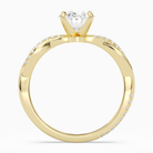 Oval Twisted Vine Accented in 14K Yellow Gold side profile