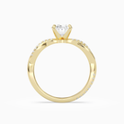 Oval Twisted Vine Accented in 18K Yellow Gold side profile