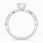 Oval Twisted Vine Accented in Platinum side profile