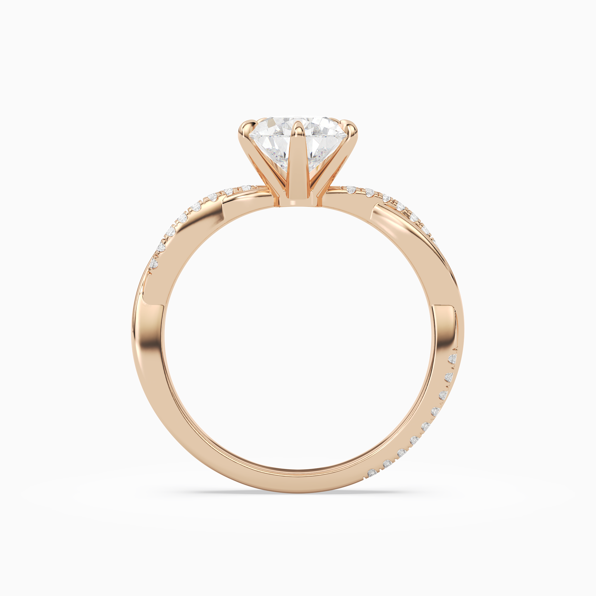 Pear Twisted Vine Accented in 14K Rose Gold side profile