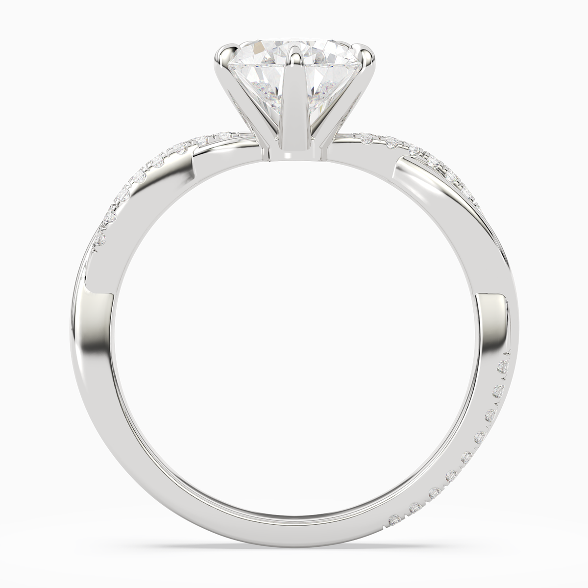 Pear Twisted Vine Accented in 14K White Gold side profile