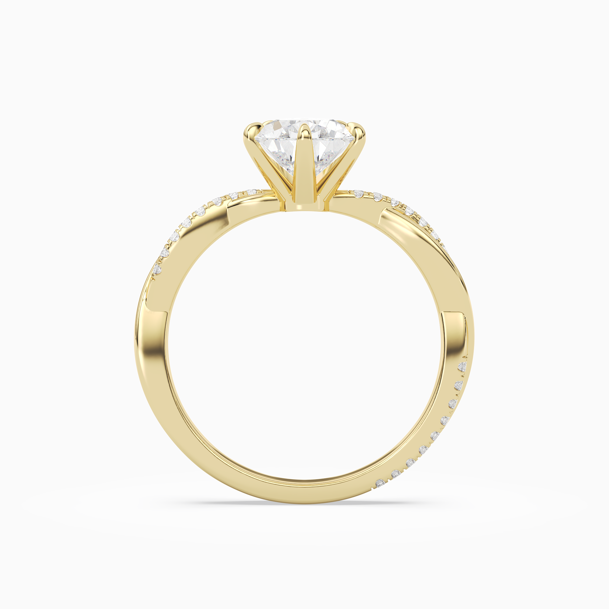 Pear Twisted Vine Accented in 14K Yellow Gold side profile