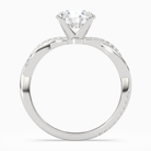 Round Twisted Vine Accented in 14K White Gold side profile