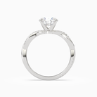 Round Twisted Vine Accented in 18K White Gold side profile