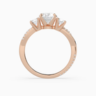 Oval Twisted Vine Three Stone in 14K Rose Gold side profile