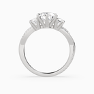 Pear Twisted Vine Three Stone in 14K White Gold side profile