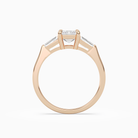 Emerald Baguette Three Stone Large Sides in 14K Rose Gold side profile