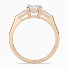 Emerald Baguette Three Stone Large Sides in 14K Rose Gold side profile