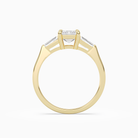 Emerald Baguette Three Stone Large Sides in 14K Yellow Gold side profile