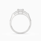 Emerald Baguette Three Stone Large Sides in 18K White Gold side profile