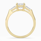 Emerald Baguette Three Stone Large Sides in 18K Yellow Gold side profile