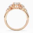 Marquise Composite Three Stone Ring in 14K Rose Gold side profile