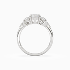 Marquise Composite Three Stone Ring in 14K White Gold side profile