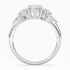 Marquise Composite Three Stone Ring in 14K White Gold side profile