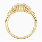 Marquise Composite Three Stone Ring in 18K Yellow Gold side profile