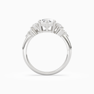 Pear Composite Three Stone Ring in 14K White Gold side profile